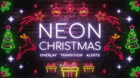 Neon Christmas Twitch Overlay And Alerts Package For Obs And Streamlabs