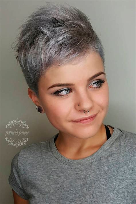 Premature grey hair can't be described; 33 Short Grey Hair Cuts and Styles | LoveHairStyles.com