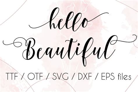 Hello Beautiful Cursive Swirly Font Font With Tails Digital Etsy Uk