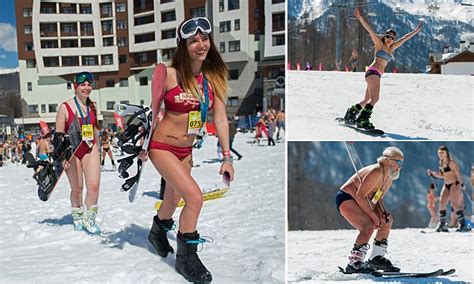 Boogelwoogle Festival See Skiers Hit Slopes In Bikinis Daily Mail Online