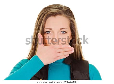 Woman Shows Sign Asphyxiation Emotional On Stock Photo Shutterstock