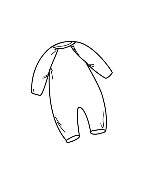 Baby Bodysuit Newborn Baby Clothes Cartoon Sketch Style Doodle For