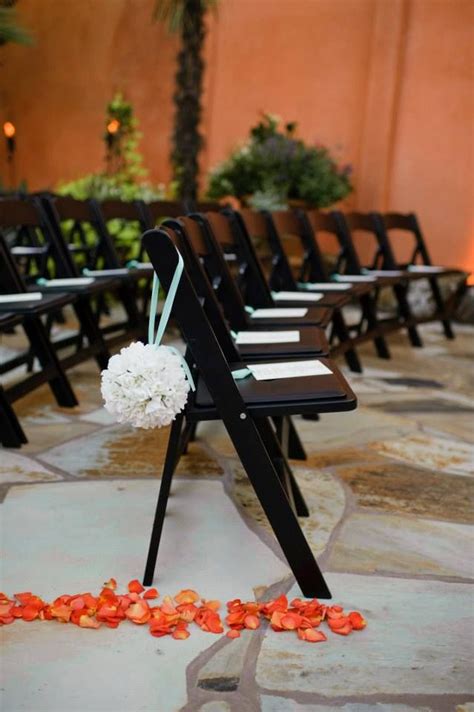 Wedding Aisle Decor Orange Rose Petals Agave Real Wedding Aisle
