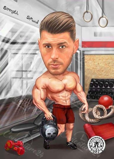 Caricature For Muscle Men Order Sports Caricaturе Drawing