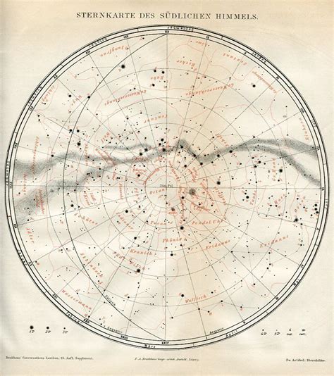 Star Map Of The Southern Hemisphere Round Star Map Map Star Chart