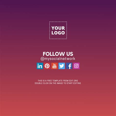 Customizable Template Of Follow Us Social Media Template Social