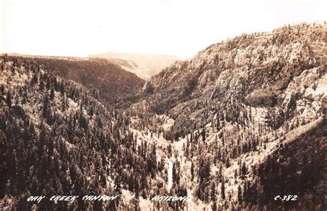 Oak Creek Canyon Arizona Birds Eye View Real Photo Vintage Postcard