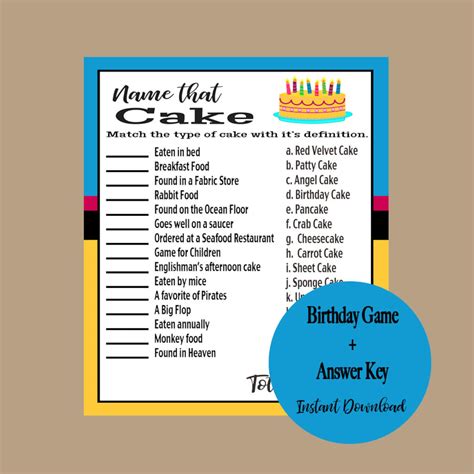 Birthday Party Game Adult Birthday Games 40th 45th 50th 55th Etsy