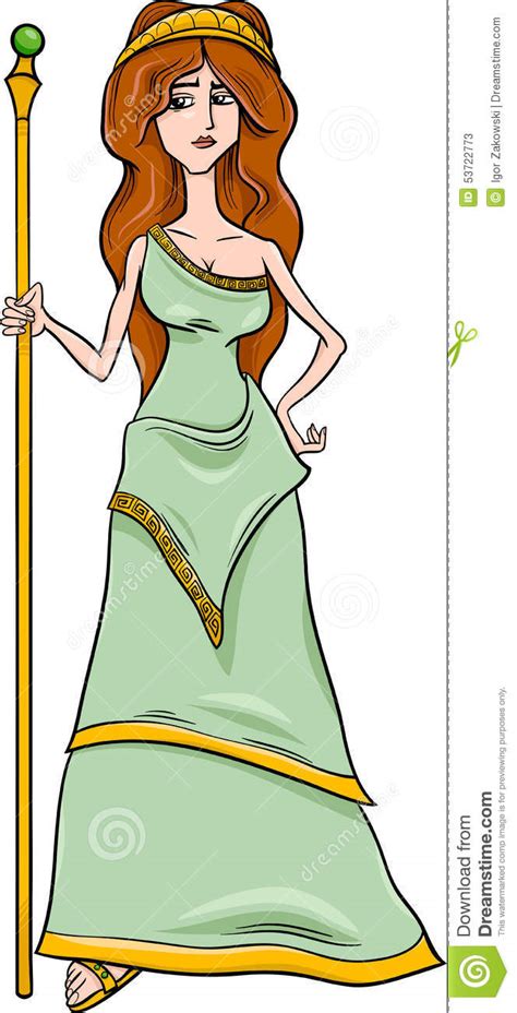 Greek Goddess Hera Cartoon Stock Vector Image 53722773