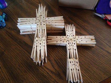 Made Tons Of Clothes Pin Crosses Ready To Paint And Design For