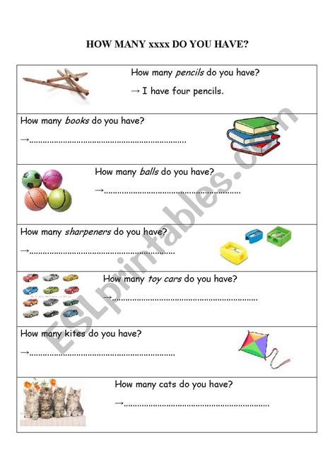 How Many Xxx Do You Have Esl Worksheet By Cengizal