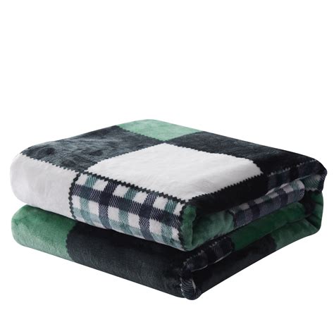 Tache Forest Green Plaid Flannel Throw Blanket 4023 — Tache Home Fashion