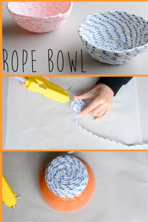 Easy Rope Bowl Diy Only Requires Hot Glue And Rope 30 Minute Craft