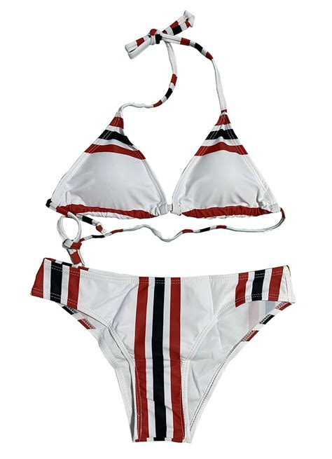 Liora Women S Halter Triangle Bikini Set Two Piece Swimsuits White