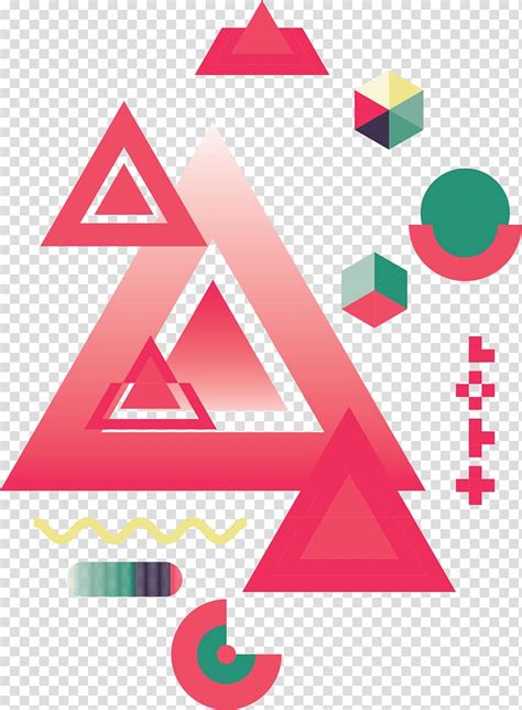 Red And Green Triangles And Cube Illustration Geometry Shape Geometric