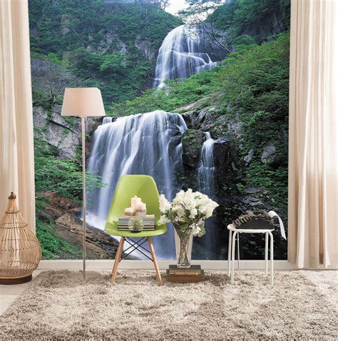 3d Waterfall Mountain 064 Wall Murals Aj Wallpaper