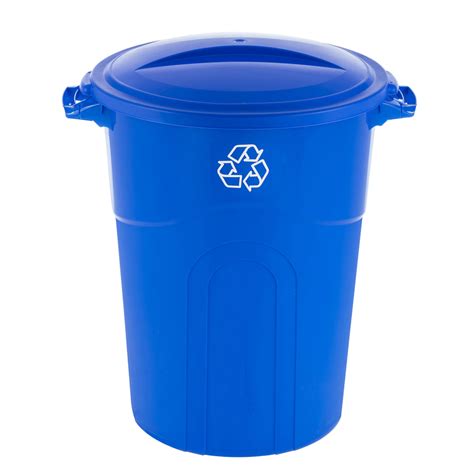 United Solutions 32 Gal Blue Plastic Garbage Can Lid Included