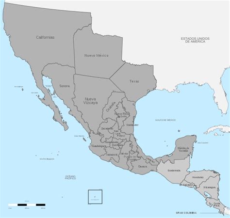 Map Of The First Mexican Empire And Its States At Its Greatest Extent