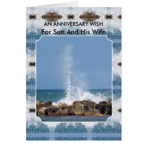 Happy Wedding Anniversary Son And Wife Sea Cards Zazzle