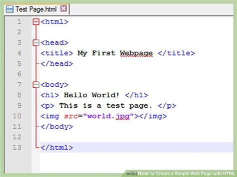 How to Create a Simple Web Page with HTML  Page, Writing, I school