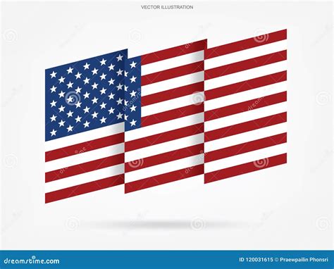 Abstract American Flag On White Background Vector Stock Vector