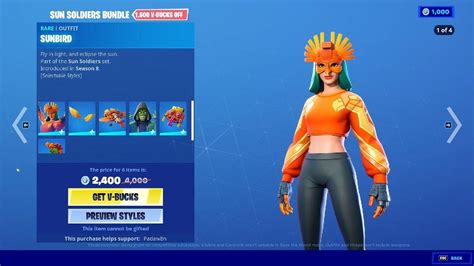 Fortnite Sunbird Skin Is Here April 6th Item Shop Review Youtube
