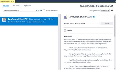 WPF NuGet Packages Syncfusion