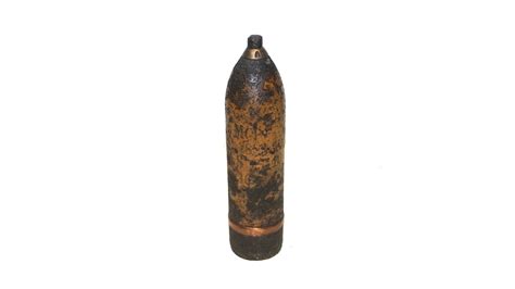 Excellent Condition Ww1 75mm French He Shell Original Paint Mjl