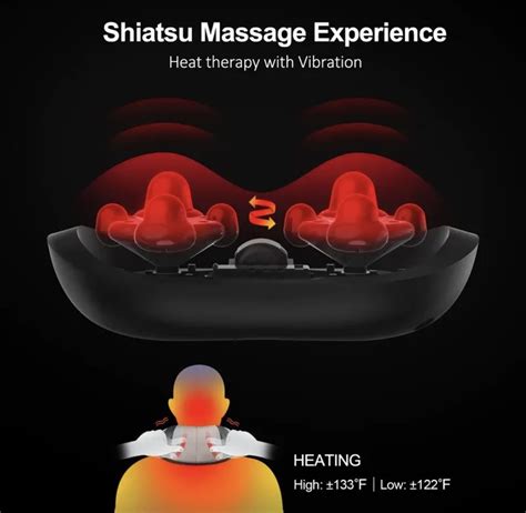 atmoko large shiatsu cordless neck shoulder massager with heat bargain clearance centre