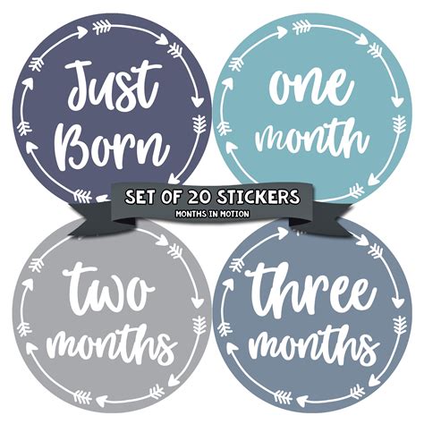 Buy Baby Monthly Milestone Stickers First Year Set Of Baby Boy Month