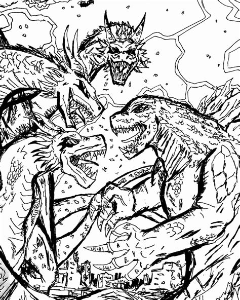 King Ghidorah Coloring Pages Coloring Home