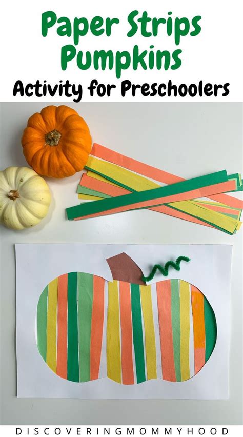 Paper Strips Pumpkin Easy Fall Craft Activities For Toddlers And