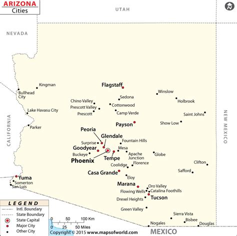 Arizona Map With Cities And Towns Zip Code Map