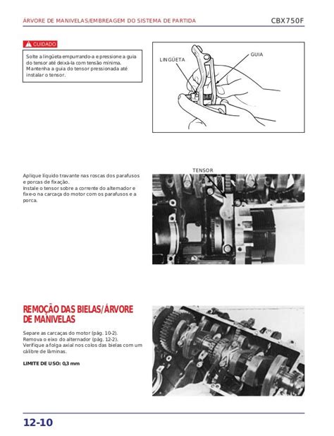 Manual De Serviço Cbx750 F 1990 Manivela