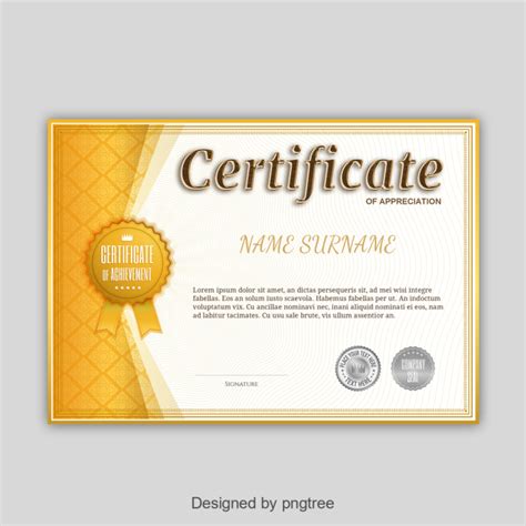 Golden Certificate Template For Free Download On Pngtree