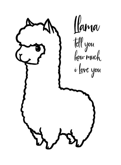 Cute Llama Coloring Coloring Pages