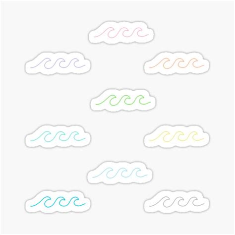 Rainbow Waves Pack Sticker By Rianfee Redbubble
