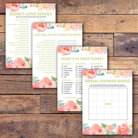 Bridal Shower Games Free Printable Samantha Jean Photograhy