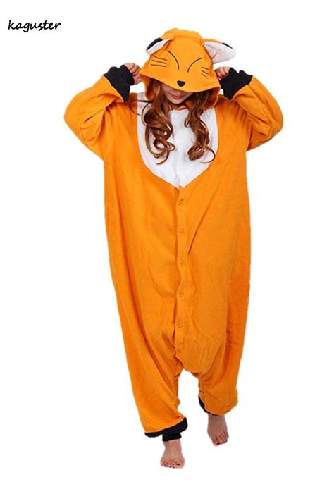 Adult Fox Pajamas Sets Kugurumi Women Animal Cosplay Costume Onesie