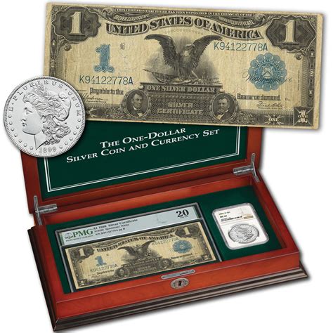 The 1899 One Dollar Silver Coin And Currency Set