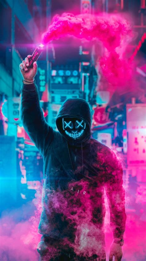 Neon Mask Wallpapers Top Free Neon Mask Backgrounds Wallpaperaccess