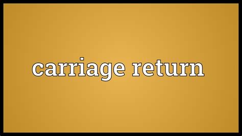 Published 20 january 2020 last updated 17 march 2021 + show all updates. Carriage return Meaning - YouTube