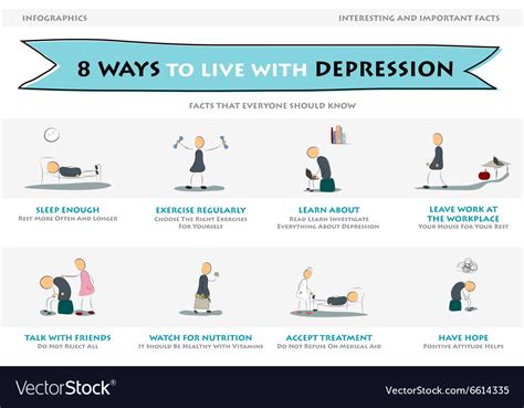Eight Ways To Live With Depression Royalty Free Vector Image