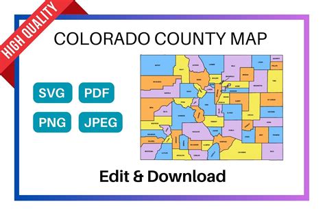 Colorado County Map Editable And Printable State County Maps