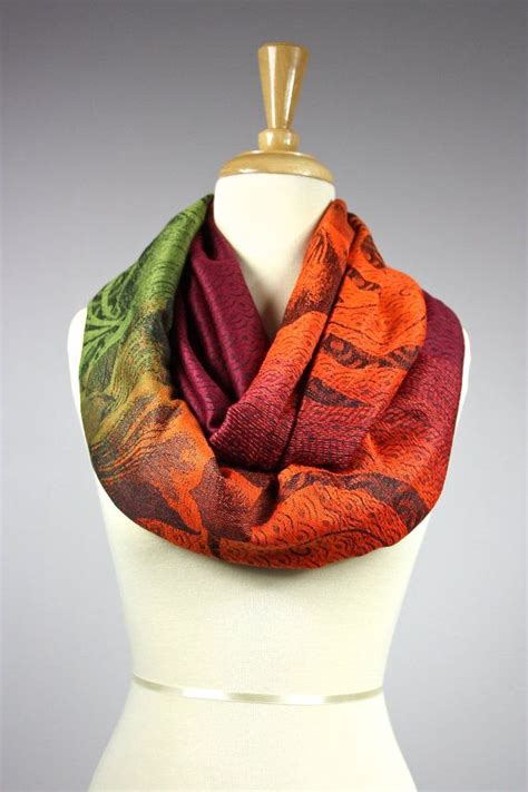 Fall Infinity Scarf Floral Scarf Women Scarves Ombre Etsy Womens Scarves Floral Scarf