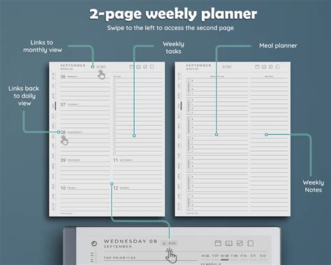 Remarkable 2 Daily Planner Template