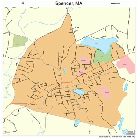 Spencer Massachusetts Street Map 2566070