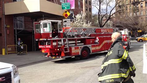 Fdny Tiller Hook And Ladder Truck 5 Returning To Firehouse After Building