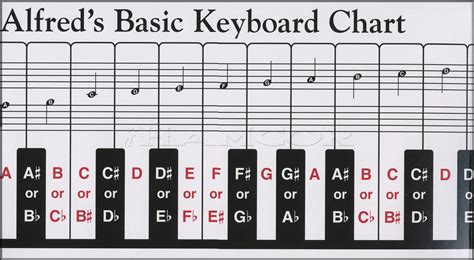Alfreds Basic Keyboard Chart For Piano Or Keyboard With Full Size Keys