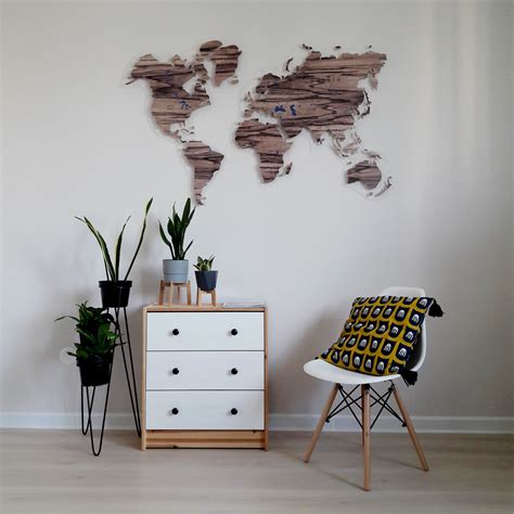 Tigerwood World Map Wood Rustic World Map By Gadenmap Push Pin Travel